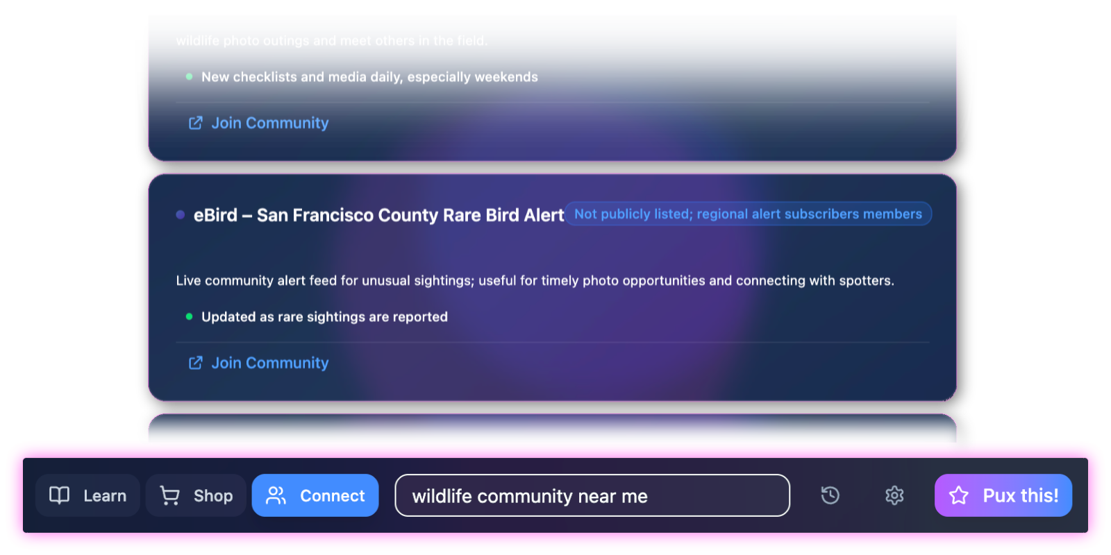 Smart connecting with the creator and community